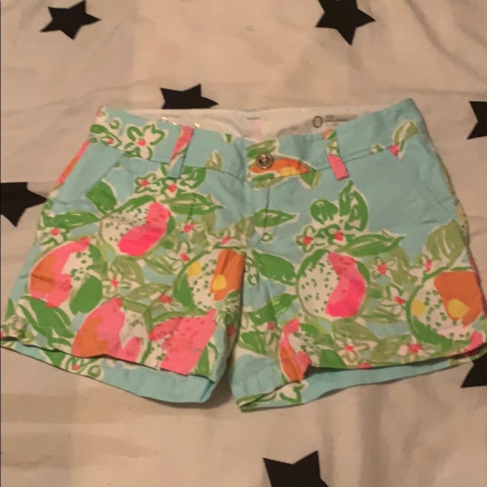multi colored patterned shorts